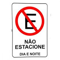 Placa Look 20X30Cm (Nao Estacione Dia/Noite) ./ Kit Com 5 Peca