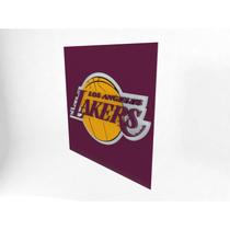 Placa Los Angeles Lakers Laqueada 3D Mdf - 40 x 40 cm