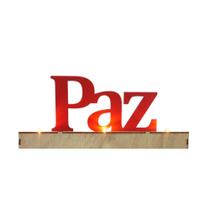 Placa Luminosa de Bancada com Led Plavra Paz Madeira 22x3x5cm. Placa Luminosa de Bancada com Led Plavra Paz Madeira 22x3x5cm.