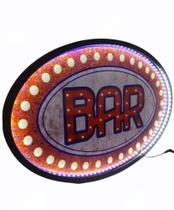 Placa Luminosa Decorativa Oval Com Led 44 X 66 Bar