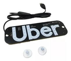 Placa Luminosa Led Motorista Aplicativo Branco USB - Uber