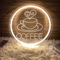 Placa Luminosa LED Neon Coffee 30x30cm - Personalizada para Cantinho do Café e Decoração Gourmet - B Placa Luminosa LED Neon Coffee 30x30cm - Personalizada para Cantinho do Café e Decoração Gourmet - B