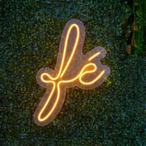 Placa luminosa NEON de led - FÉ - 45cm x 30cm Religião