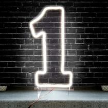 Placa Luminoso Número Neon De Led - 50cm - Branco Frio