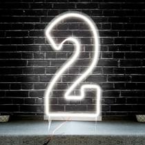 Placa Luminoso Número Neon De Led - 50cm - Branco Frio Placa Luminoso Número Neon De Led - 50cm - Branco Frio