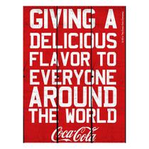 Placa Madeira Coca-Cola Giving A Delicious Moment Vermelho