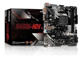 Placa Mae Amd Am4 B450 2Xddr4 Hdmi/Dvi/Vga B450M-Hdv Asrock
