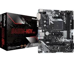 Placa Mãe Asrock Am4 B450m-hdv R4.0 M-atx 2xddr4 Dimm 64gb 2xusb2.0 4xusb3.1 Hdmi/dvi-d/d-sub 1xm.2 Rede Giga