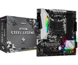 Placa Mãe Asrock B450m Steel Legend Am4 4xddr4 Dimm 128gb 2xusb2.0 4xusb3.2 Hdmi/d-port 1xm.2 Rede Giga 2xpcie