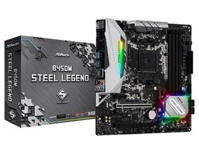 Placa Mae ASROCK B450M Steel Legend AM4 / USB 3.1/ TYPE-C/ Displayport, HDMI