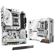 Placa Mãe ASRock B850 Steel Legend WiFi, Chipset B850, AMD AM5, ATX, DDR5, Branco Placa Mãe ASRock B850 Steel Legend WiFi, Chipset B850, AMD AM5, ATX, DDR5, Branco