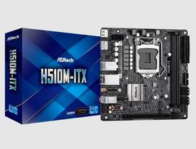Placa Mae Asrock H510MITX Mini ITX LGA1200 DDR4 M.2 NVMe HDMI DisplayPort USB 3.2
