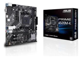 Placa Mãe ASUS Prime A520MK Chipset A520 AMD AM4 mATX DDR4 90MB1500M0EAY0