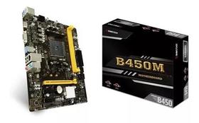 Placa Mãe Biostar B450mh, Chipset B450, Amd Am4, Matx, Ddr4