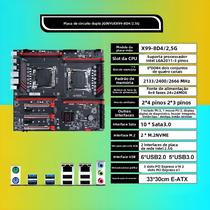 Placa Mãe Dual CPU X99 LGA 2011-3 Xeon E5 V3 V4 DDR4 Oito Canais Placa De Rede 2.5G