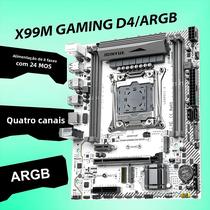 Placa-Mãe Gamer ARGB X99 LGA 2011-3 Para Processadores Intel Xeon E5 2620 2666 2670 2678 V3 V4 Com