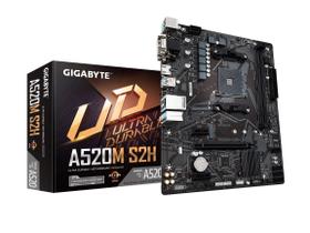 Placa-mãe GIGABYTE A520M S2H AMD Ryzen AM4 microATX Placa-mãe GIGABYTE A520M S2H AMD Ryzen AM4 microATX