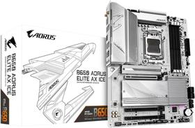 Placa Mãe Gigabyte B650M AORUS ELITE AX ICE, AMD AM5, Chipset B650, 4xDDR5, mATX