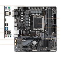 Placa Mae Gigabyte H610m 1.2 V2 Ddr4, Lga 1700, M-atx Placa Mae Gigabyte H610m 1.2 V2 Ddr4, Lga 1700, M-atx