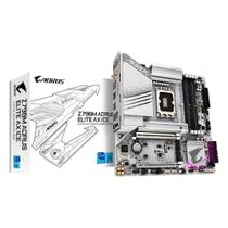 Placa-Mãe Gigabyte Z790M AORUS ELITE AX ICE, Intel, mATX, DDR5, RGB, Wi-Fi, Bluetooth, Branco - Z790M AORUS ELITE AX ICE Placa-Mãe Gigabyte Z790M AORUS ELITE AX ICE, Intel, mATX, DDR5, RGB, Wi-Fi, Bluetooth, Branco - Z790M AORUS ELITE AX ICE