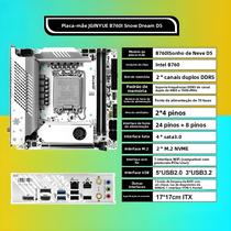 Placa-Mãe Intel Core 12ª 13ª Geração DDR5 Mini ITX B760i Snow Dream JGINYUE B760i LGA 1700 Suporte