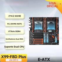 Placa Mãe Intel X99 LGA 2011-3 HUANANZHI X99 F8D plus Suporte Para Dual CPU E5 DDR4 NVME