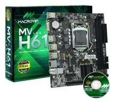 Placa Mãe Macrovip Mv-h61 / Lga 1155 Ddr3 1 Ano Cor Preto Placa Mãe Macrovip Mv-h61 / Lga 1155 Ddr3 1 Ano Cor Preto