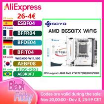 Placa-Mãe Mini AMD Ryzen AM5 DDR5 SOYO B650ITX PCIe 5.0 X16 PCIe 4.0 X4 M.2 ARGB WIFI6