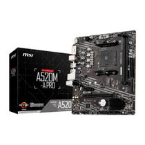 Placa-Mãe MSI A520M-A PRO, AMD AM4, mATX, DDR4, Preto - A520M-A PRO