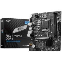 Placa Mãe MSI PRO B760M-E DDR4, Socket Intel LGA1700, Chipset B760, HDMI, LAN Gigabit 10/100/1000, M.2 NVMe, Micro ATX - 911-7D48-061