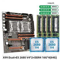 Placa-Mãe Para Jogos Com Dual CPU Intel Xeon E5 2680 V4 64GB DDR4 M.2 NVME LGA2011-3 Para