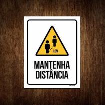 Placa - Mantenha Distância Na Fila Prevenção (27X35)