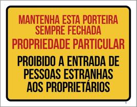 Placa Mantenha Porteira Fechada Propriedade Particular 18X23