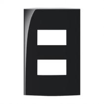 Placa margirius sleek 4x2 2 módulo s/s pa015914 ebony/preto 675571