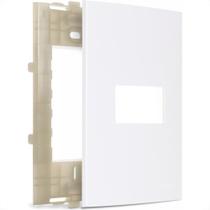 Placa Margirius Sleek 4X2 Branca (1Modulo Horizontal) Com Suporte 16026 Placa Margirius Sleek 4X2 Branca (1Modulo Horizontal) Com Suporte 16026