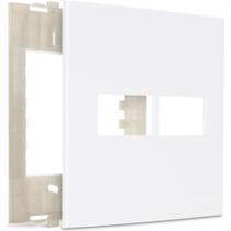 Placa Margirius Sleek 4X4 Branca (2Modulo Horizontal) Com Suporte 16021 Placa Margirius Sleek 4X4 Branca (2Modulo Horizontal) Com Suporte 16021