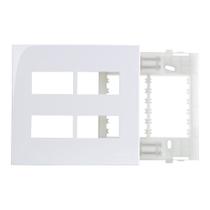 Placa Margirius Sleek 4x4 para 4 Módulos Horizontais - Branco - PA016019 - Código 673234 Placa Margirius Sleek 4x4 para 4 Módulos Horizontais - Branco - PA016019 - Código 673234