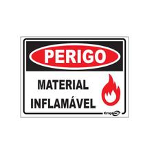 Placa - material inflamavel / em ps e.p.i. 20 x 15cm emplac br
