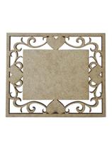 Placa MDF Cru Artesanato Design Coração Quadrado Liso 20CM