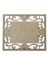 Placa Mdf Cru Artesanato Design Coração Quadrado Liso 35Cm