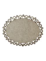 Placa MDF Cru Artesanato Design Oval Flores Liso 30CM