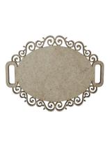 Placa MDF Cru Artesanato Design Oval Perola Liso 25CM