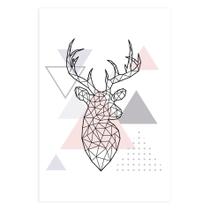 Placa MDF Decoração Minimalista Cabeça de Alce 20x30cm