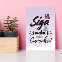 Placa MDF Infantil Frase Menina Siga Seus Sonhos Placa MDF Infantil Frase Menina Siga Seus Sonhos