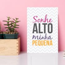 Placa MDF Infantil Frase Menina Sonhe Alto