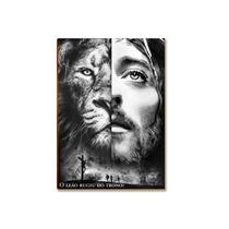 Placa MDF Jesus Leão De Judá Decorativa Parede A4 FE1