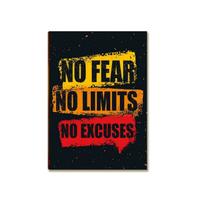 Placa MDF No Fear No Limits No Excuses Decorativa DC20