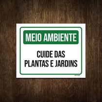 Placa Meio Ambiente Cuide Das Plantas E Jardins 36X46