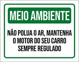 Placa Meio Ambiente Não Polua Ar 18X23