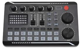 Placa Mesa Com Efeito Sonoro Áudio Mixer Interface Com Bateria Unica